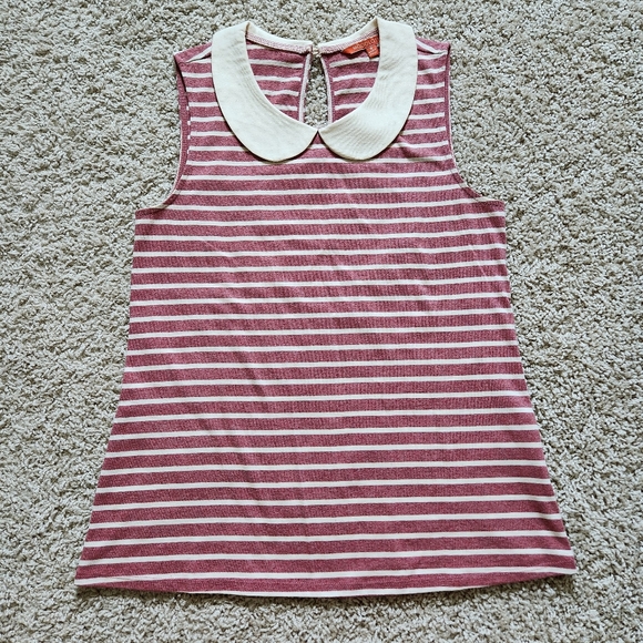 Modcloth Peter Pan Collar Tank Stripe Small - Picture 1 of 3
